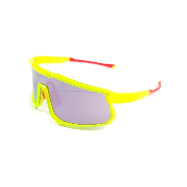 힐스 선글라스 HILX BIG HEAD 옐로우/라이트 퍼플 미러렌즈 골프 낚시 자전거 스포츠